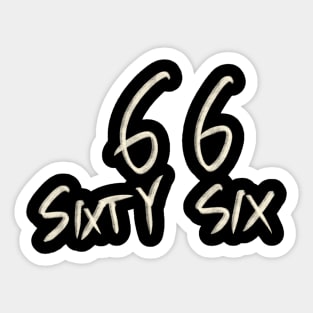 Hand Drawn Letter Number 66 Sixty Six Sticker